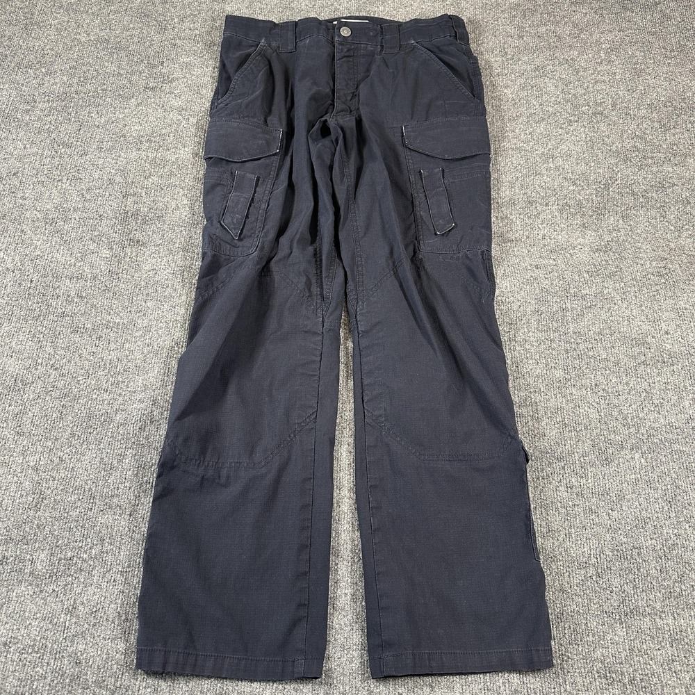 First Tactical Pants Mens 32x32 Blue Cargo Canvas Straight Leg Workwear Utility